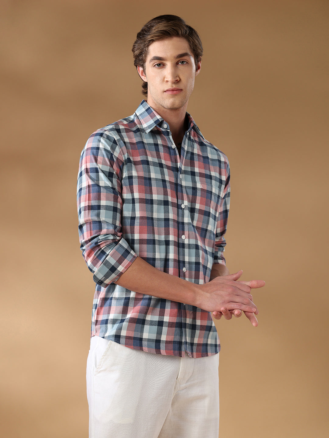 Pink Regular Fit Casual Cotton Shirt for men (ADELE)