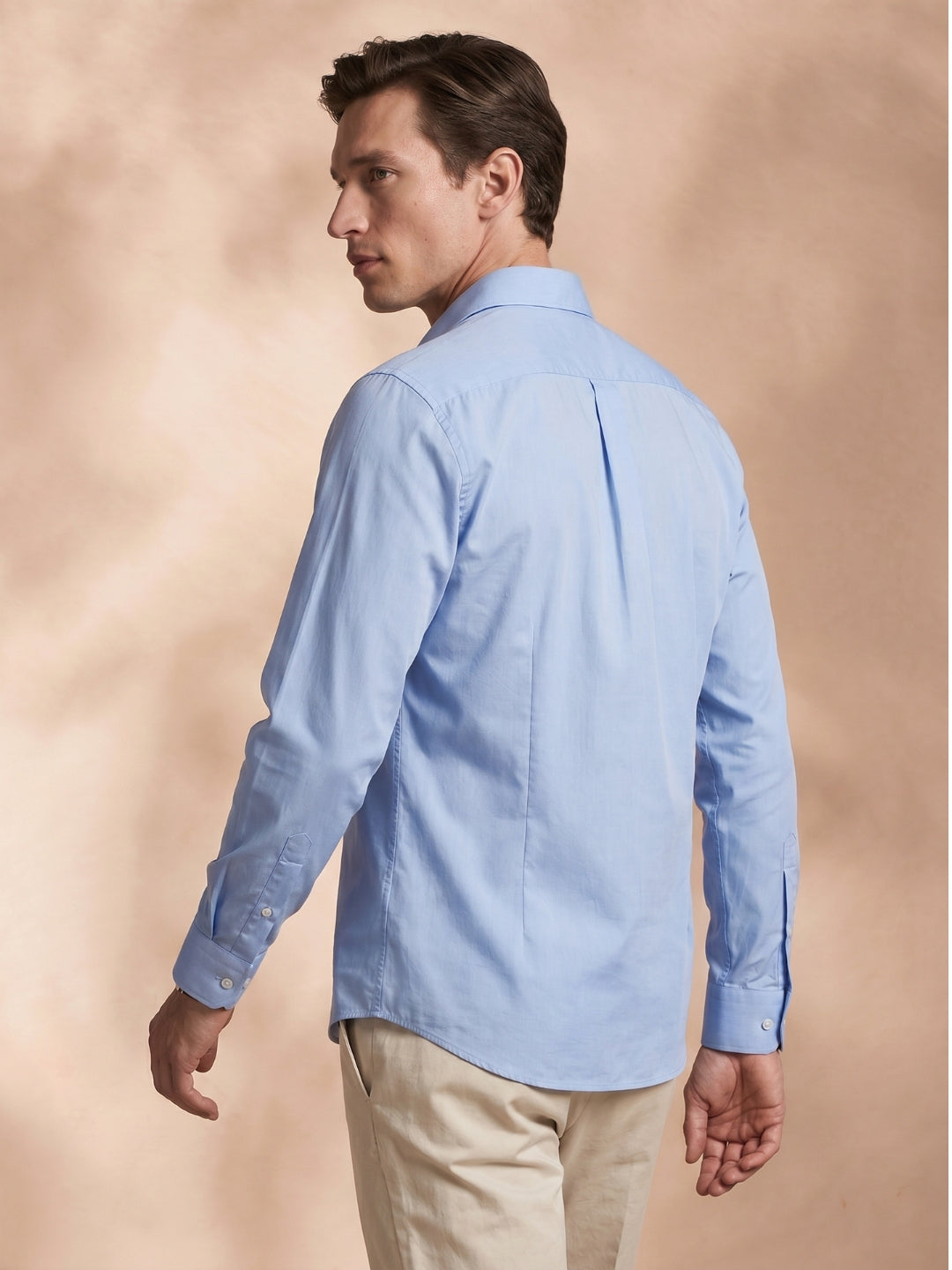 Regular Fit Cotton Blue Formal Shirt for Men (FINED)