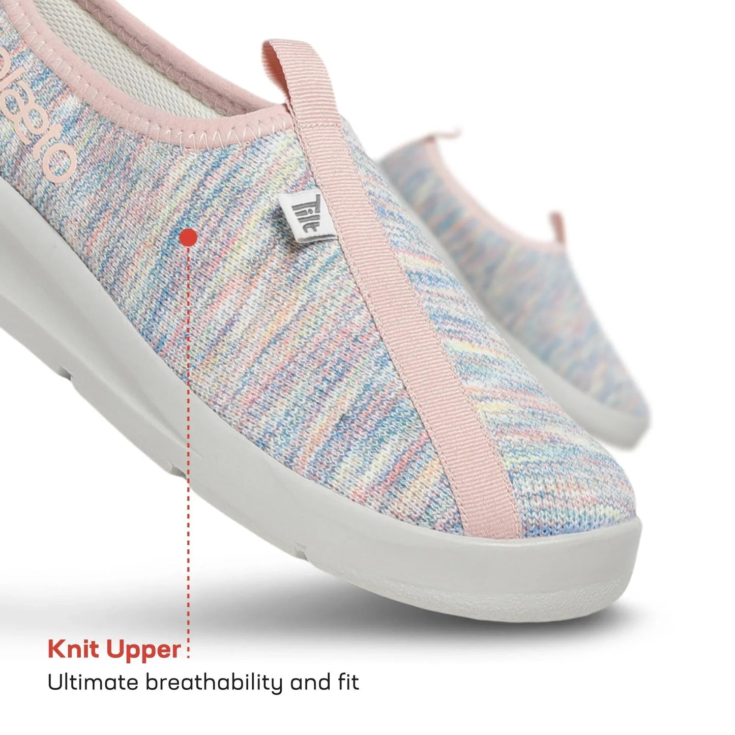 Women's EZPlay Pink & Grey Knit Slip-Ons
