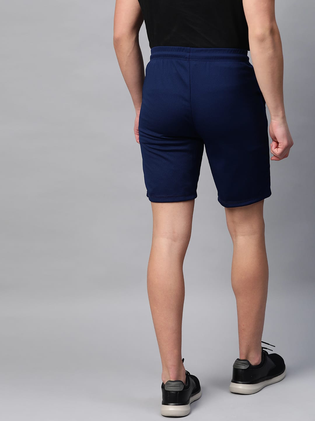 Alcis Men Navy Blue Solid Slim Fit Sports Shorts