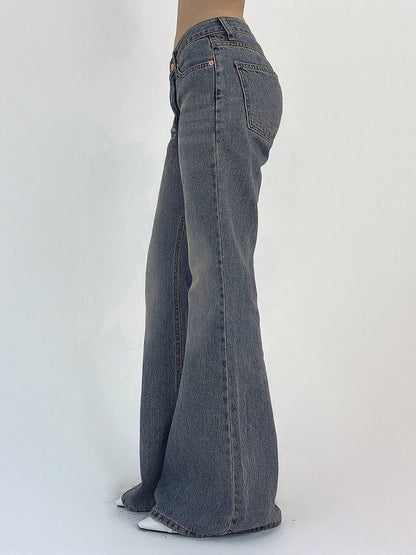 Ash Blue Tinted Y2K Bootcut Jeans