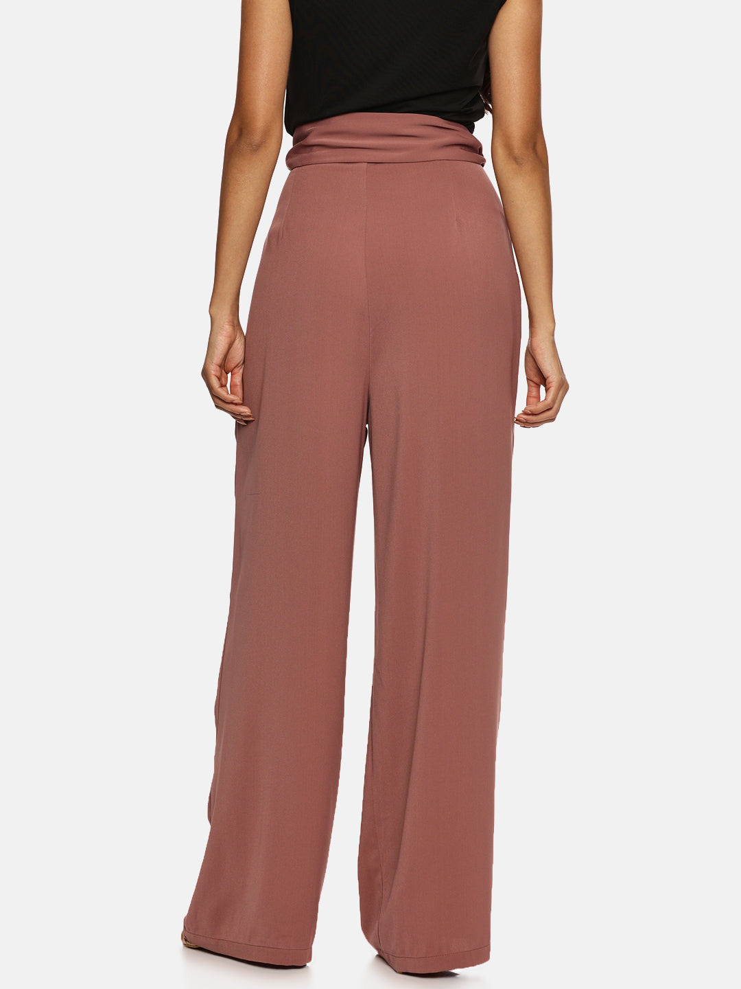 IS.U Mauve Wide Leg Belted Pant