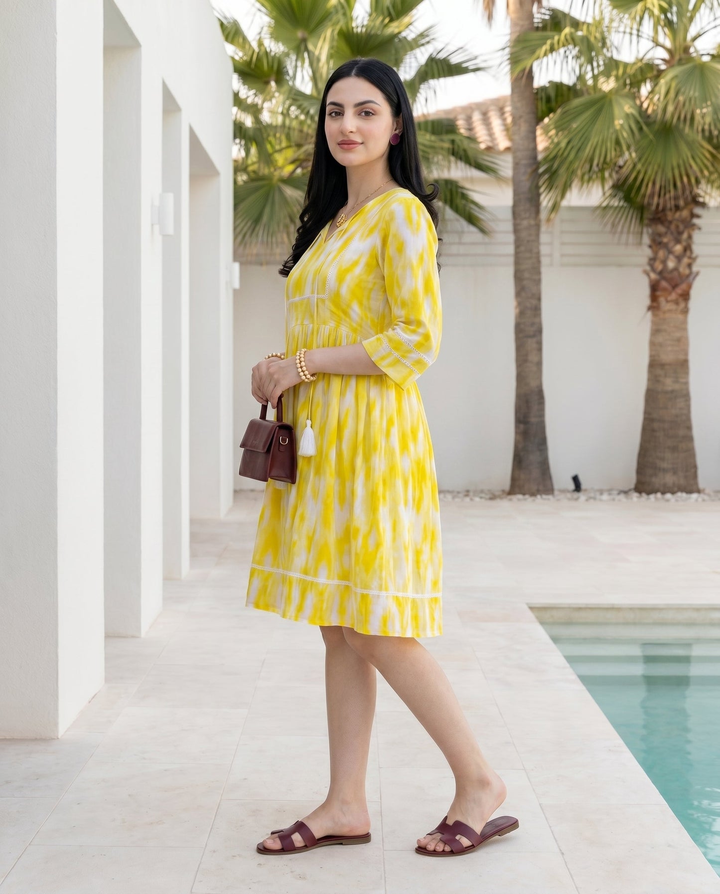 Sorbet Yellow Ikat Dress
