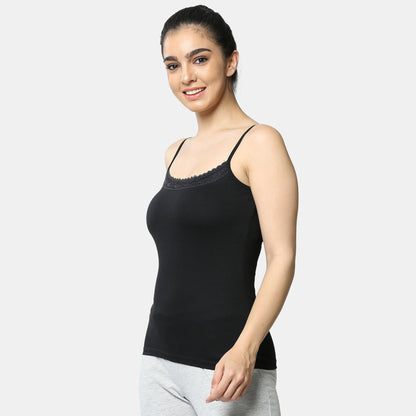 Envie Contour Fit Round Neck Short Length Lace Camisole