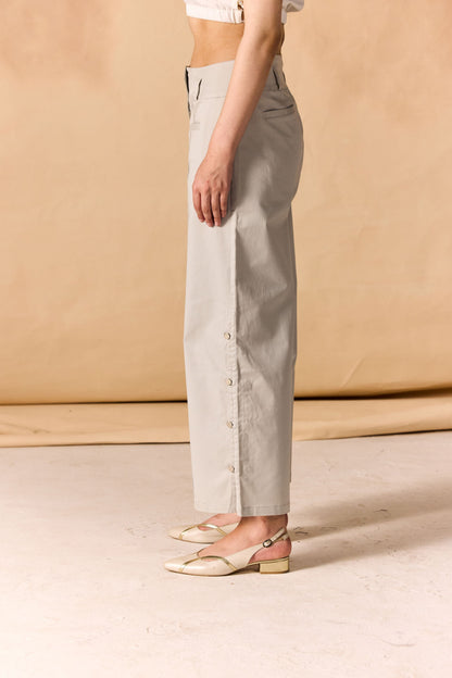 High Banded Waist Wide Leg Pants