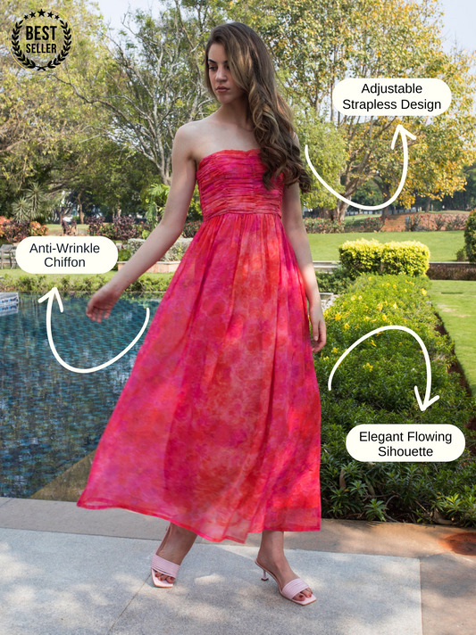 pink floral dress for women