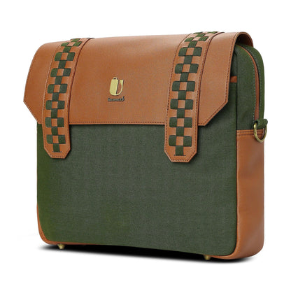Soul Weave - Olive Green Meadow | Laptop Bag / Messenger Bag