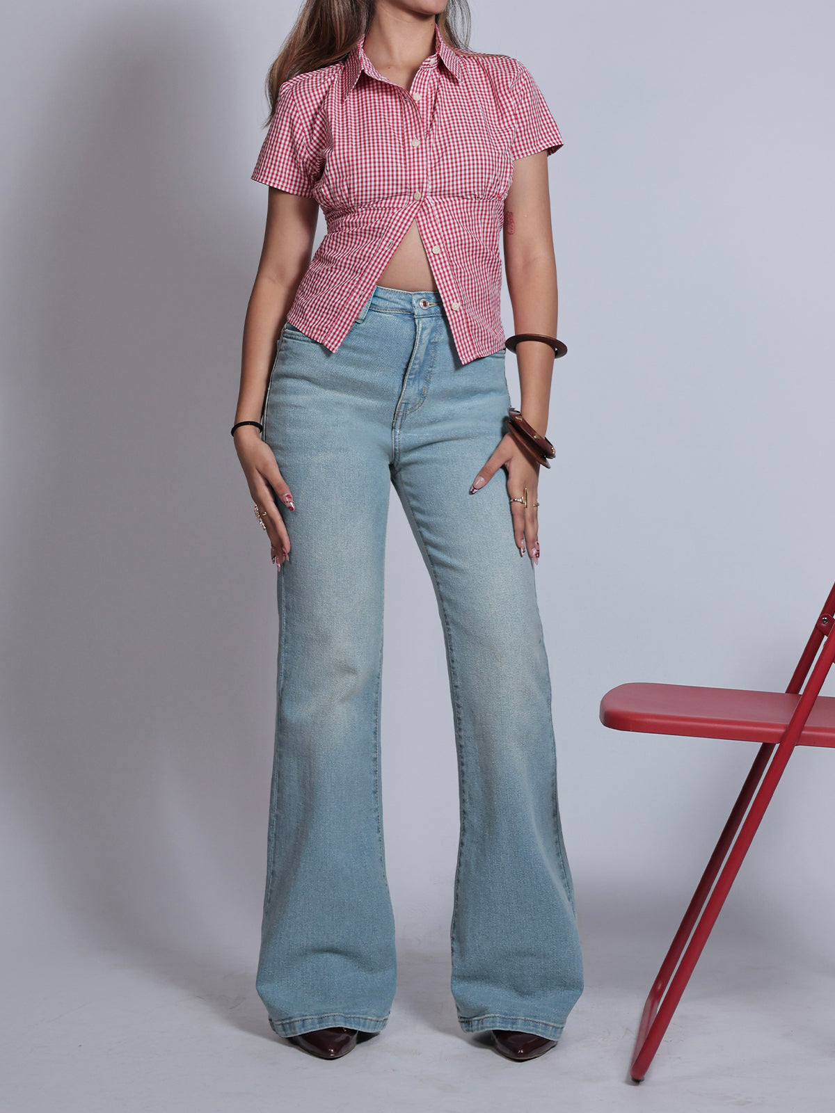 Premium Arctic Blue Washed Bootcut Jeans