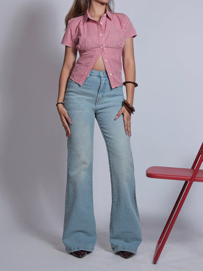 Premium Arctic Blue Washed Bootcut Jeans