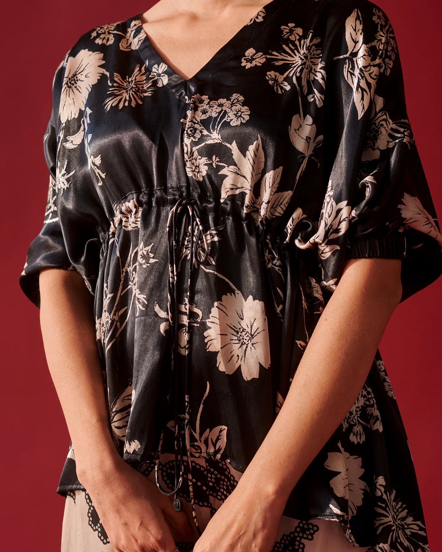 Black Abstract Floral co-ord set
