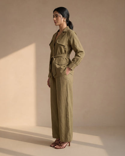 Green Suit Linen Co-ord Set
