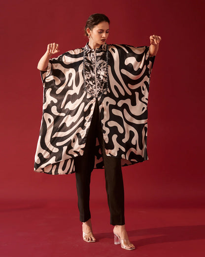 Ebony Abstract Tale kurta set Set
