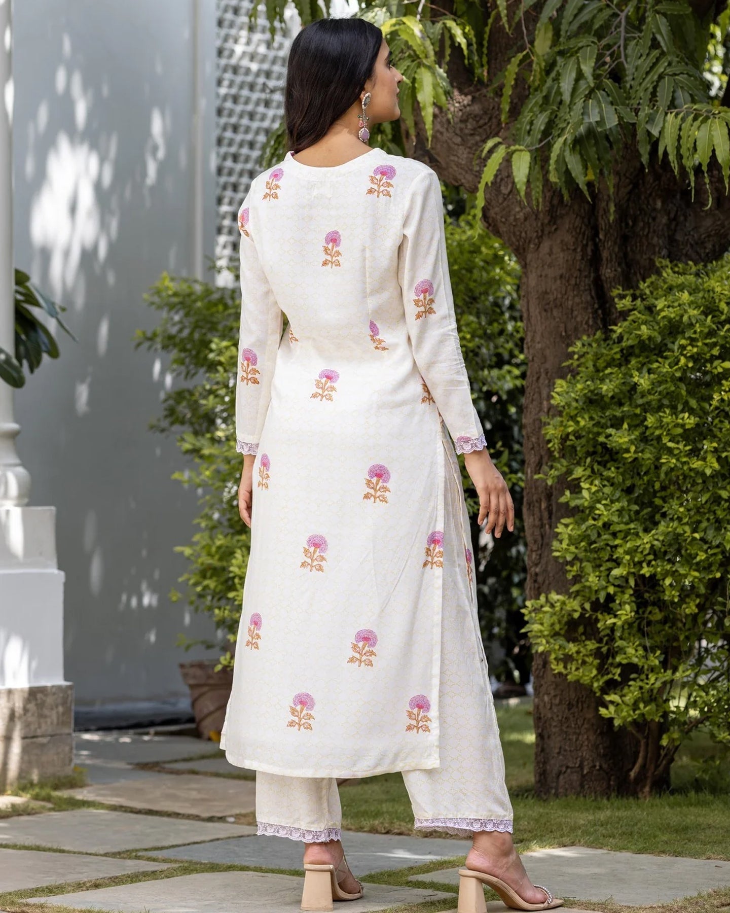 Yellow Jaal Mogra Kurta Set