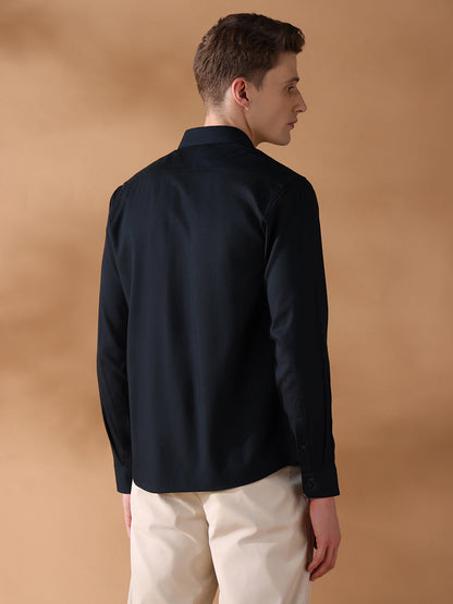 Black Regular Fit Solid Formal Shirt for Men (CROCE)