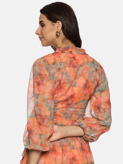 Buy Orange Crop Top For Women In Full Sleeve