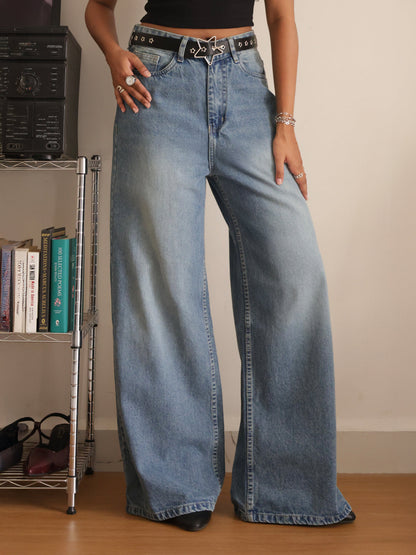 80s Dusk Blue Washed Super Wide Leg Jeans