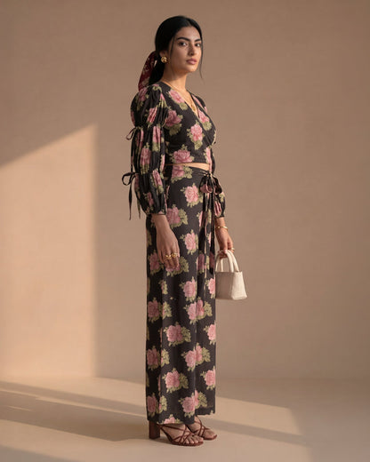 Black Floral Cotton Co-ords