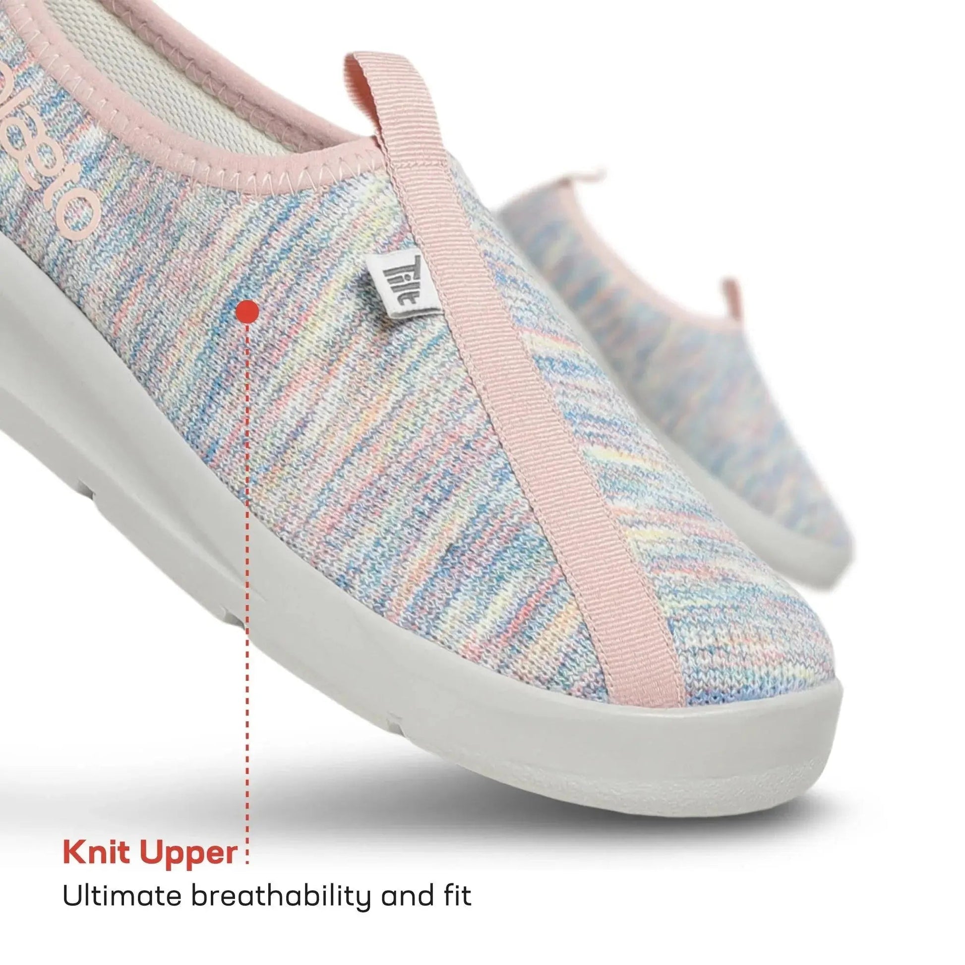 Women’s EZPlay Pink & Grey Knit Slip-Ons Plaeto