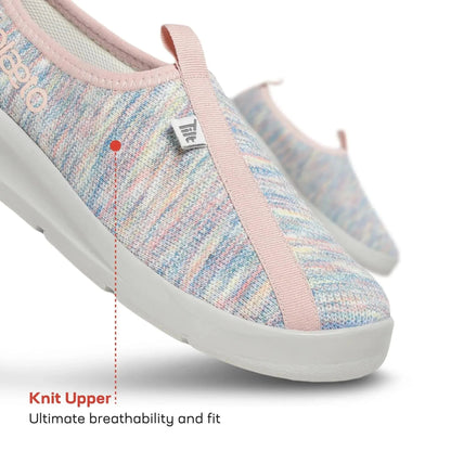 Women’s EZPlay Pink & Grey Knit Slip-Ons Plaeto