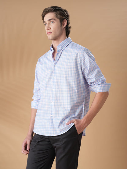 Blue Regular Fit Formal Cotton Shirt for men (COBOL)