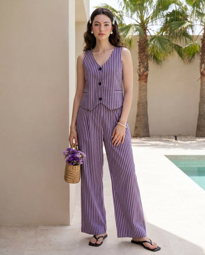 Purple Stripes co-ord set