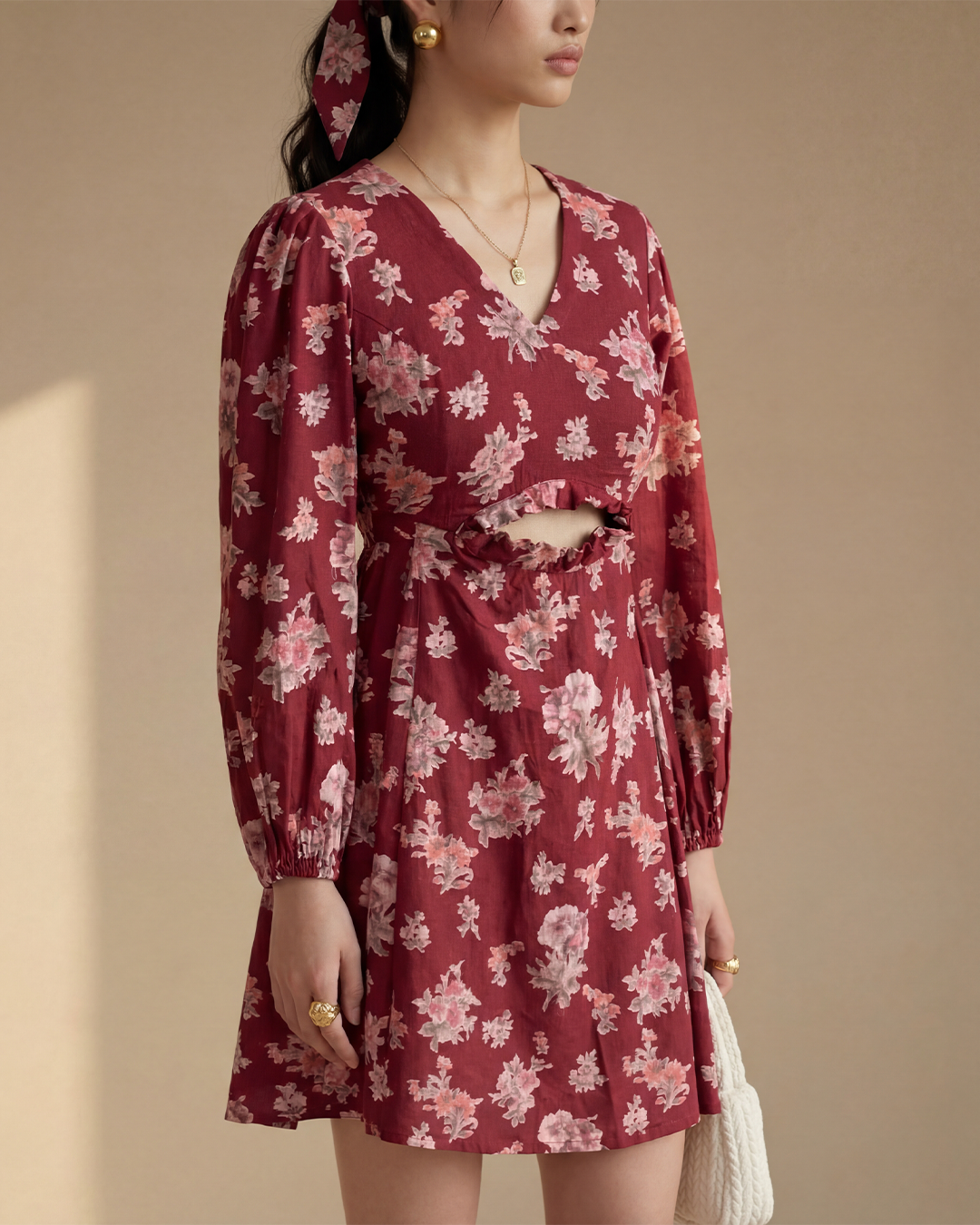 Red Printed Cotton Dress