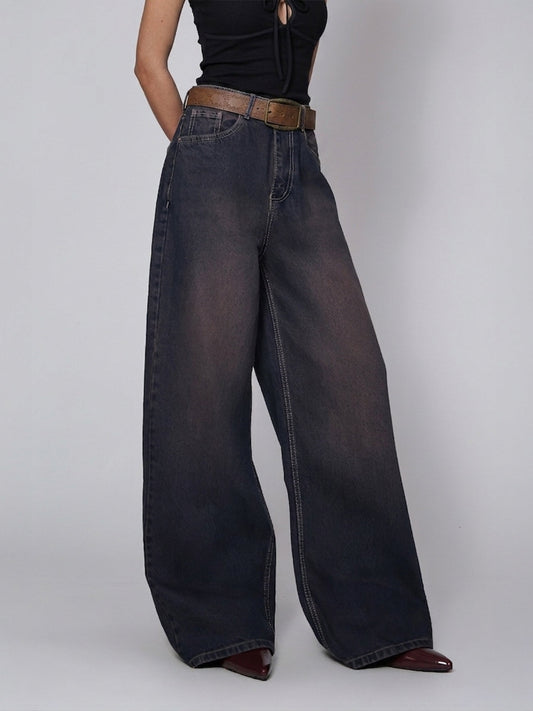 Midnight Blue Tinted Wide Leg Jeans