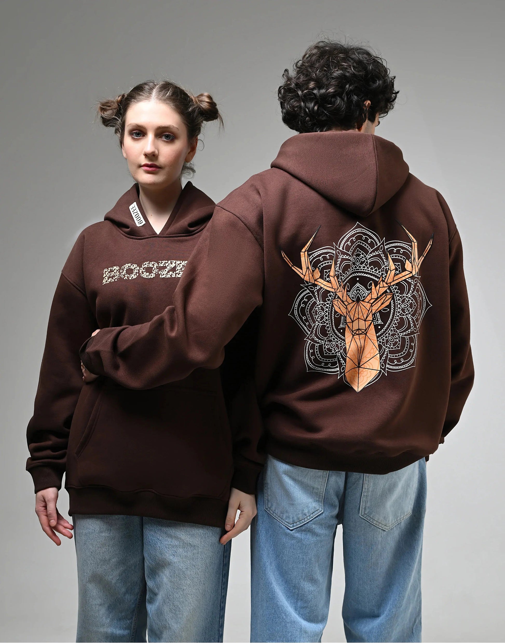 Oversized Mandala Vector Deer Hoodie Boozee