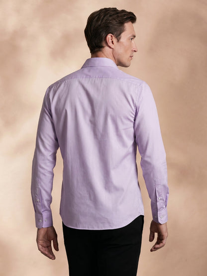 Regular Fit Cotton Lavender Formal Shirt for Men (NOBEL)