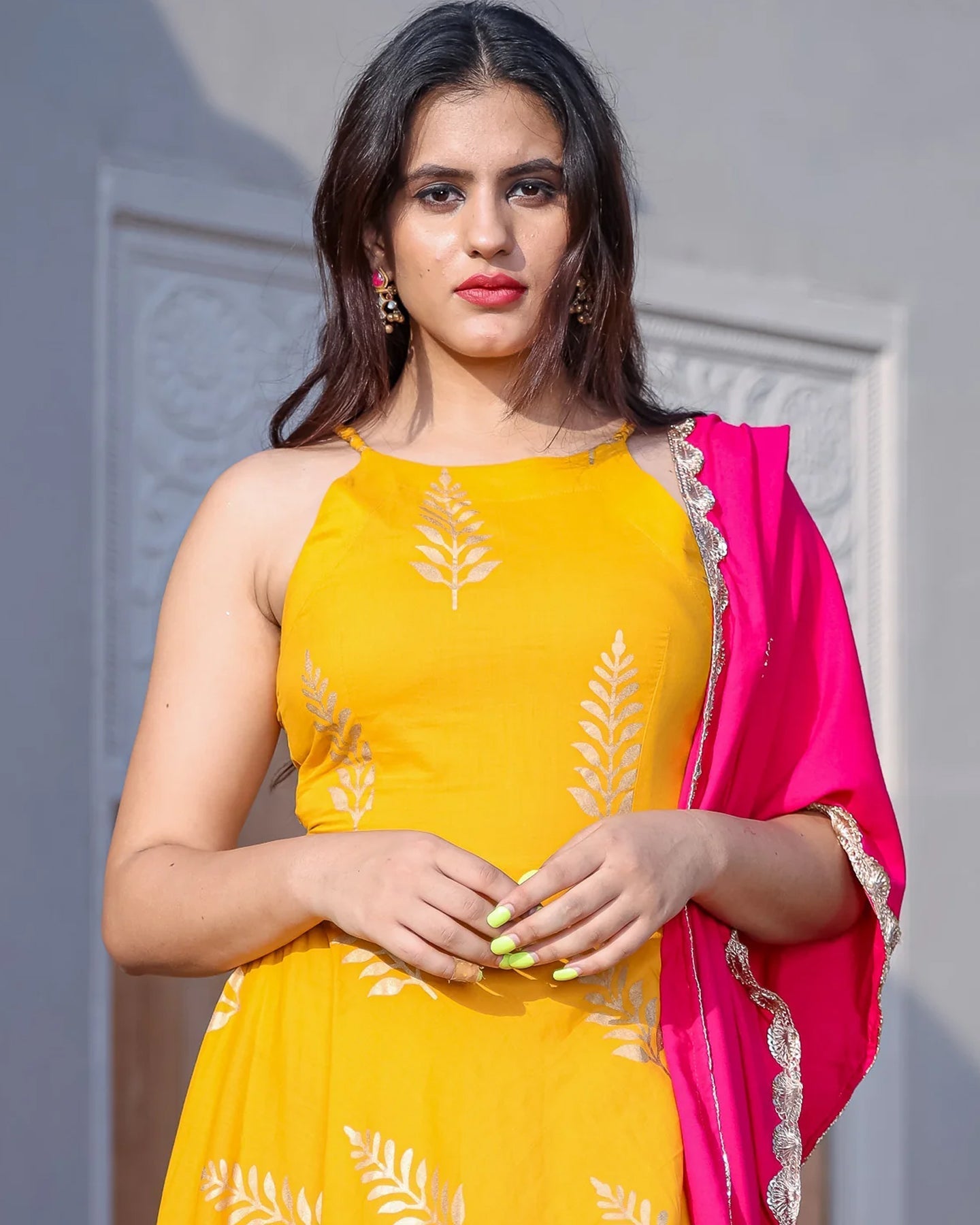 Mango Gold Foil With Duptta