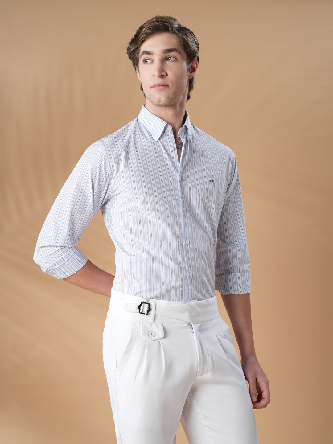Lavender Regular Fit Formal Cotton Shirt for men (CORNA)