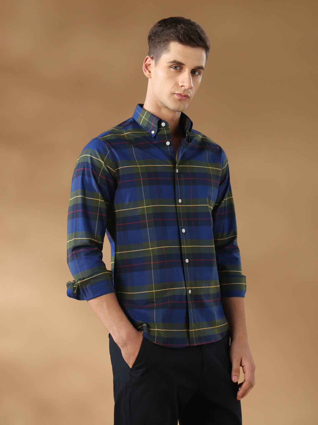 Blue Regular Fit Casual Cotton Shirt for men (CINTA)
