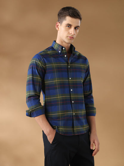Blue Regular Fit Casual Cotton Shirt for men (CINTA)