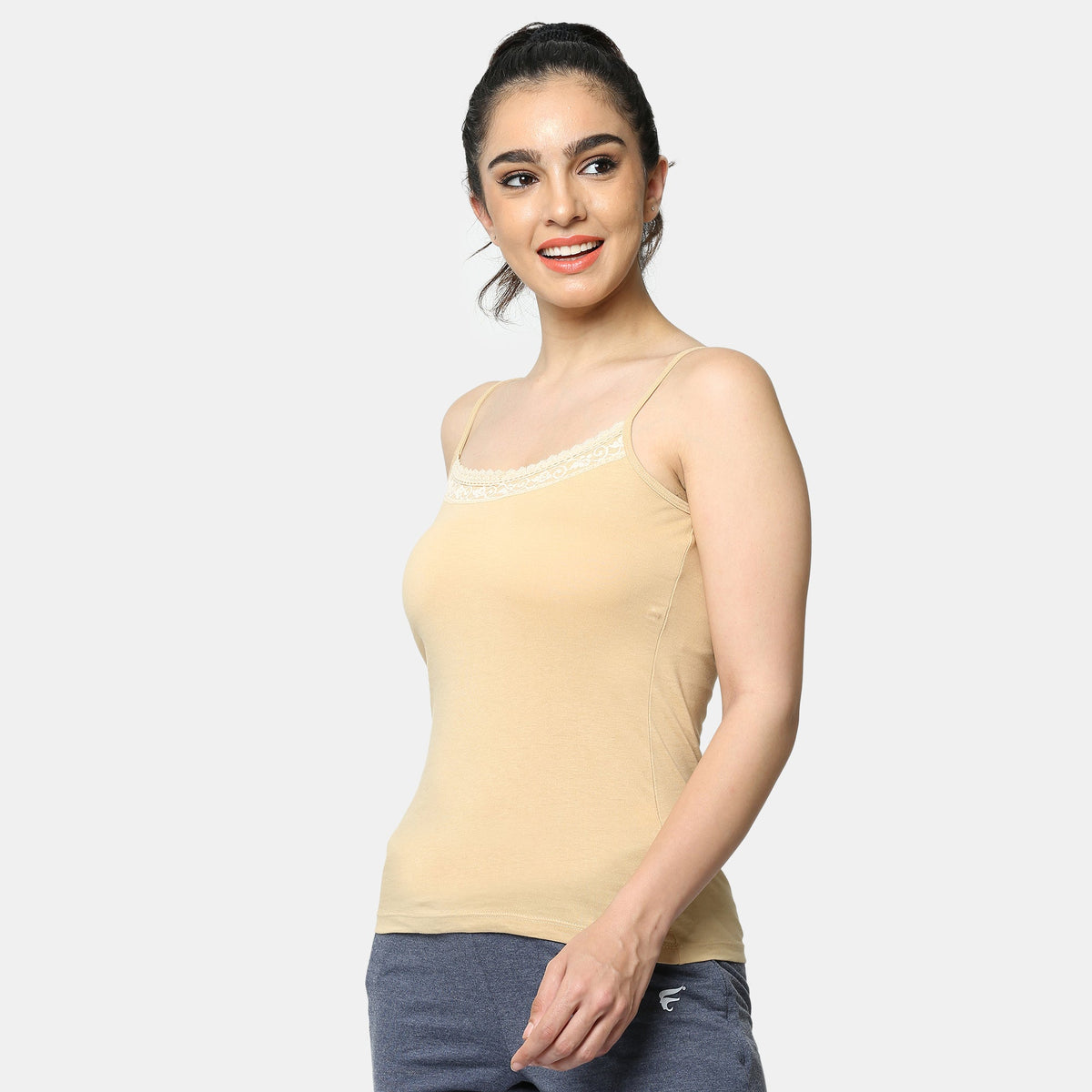 Envie Contour Fit Round Neck Short Length Lace Camisole