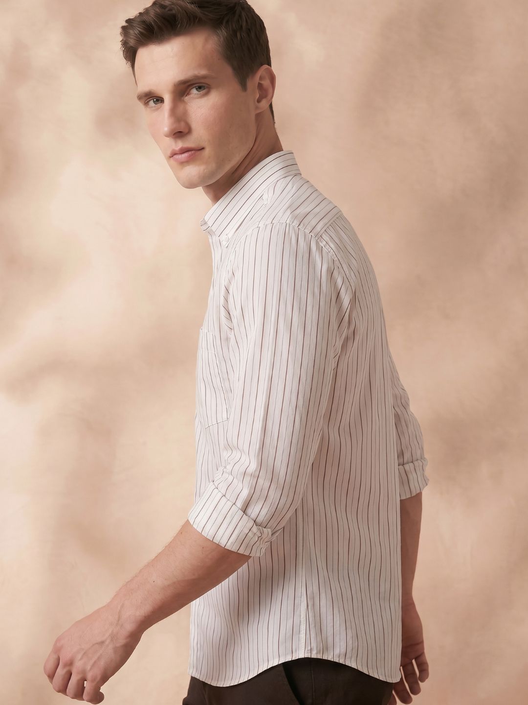 Regular Fit Cotton White Formal Shirt for Men (FIXON)