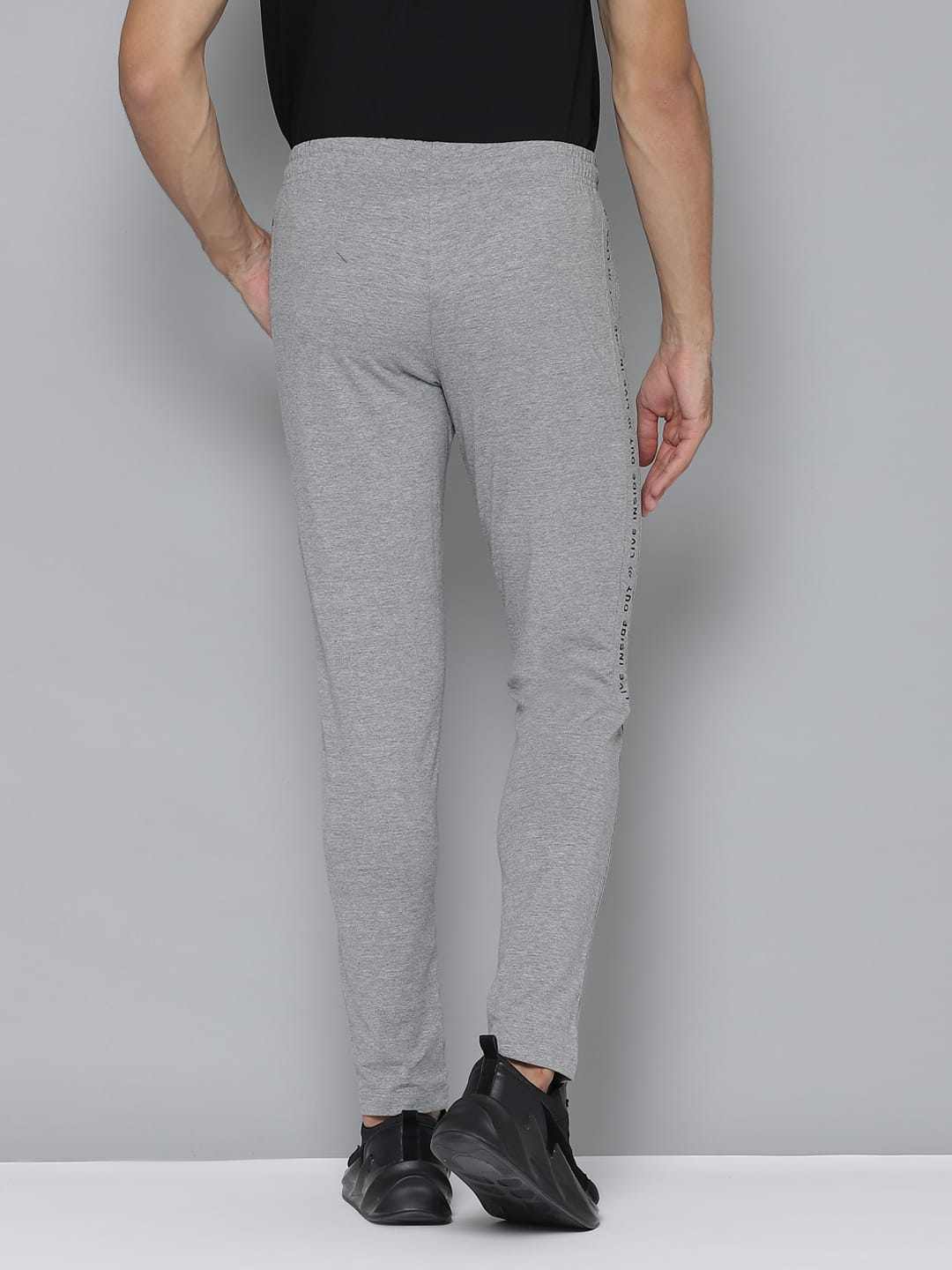 Alcis Men Solid Grey Melange Track Pants