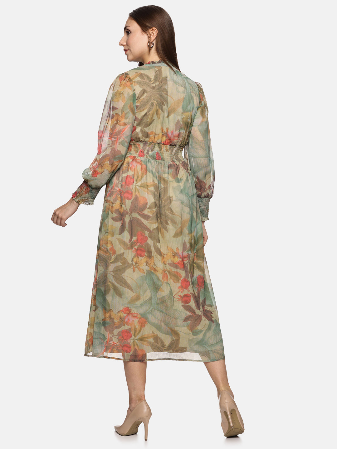 Smocked Waist Dress For Ladies