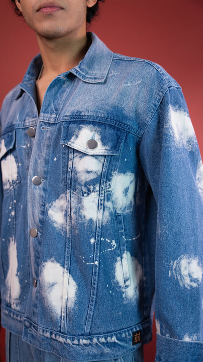 Blue Cloud Denim Men'S Jacket Rustlines