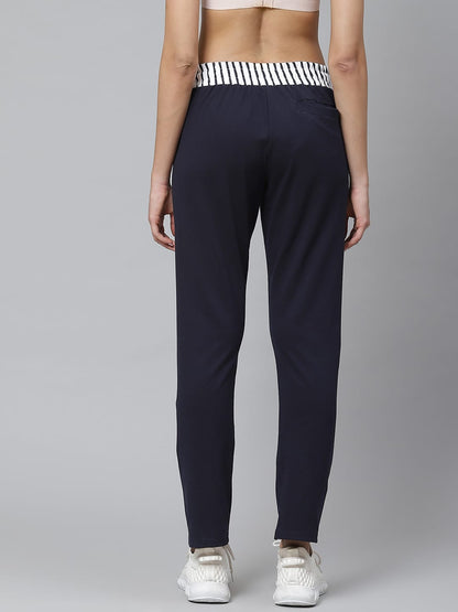 Alcis Women Navy Solid Training Track Pants