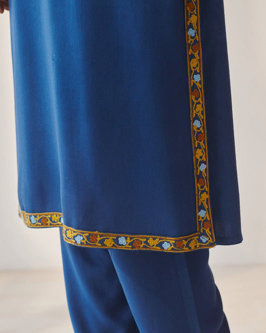 Cobalt Blue Pashmina Kurta Set