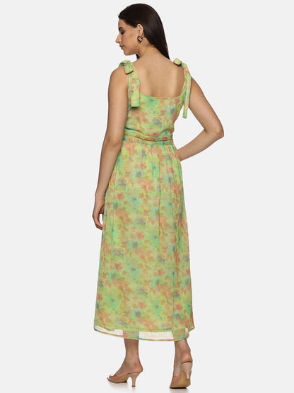 Buy Green Maxi Dress For Women In V-Neck