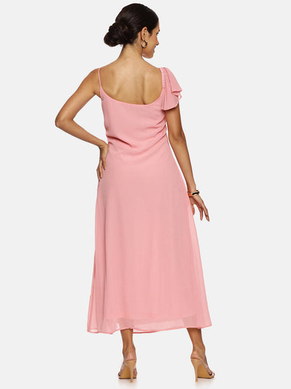 IS.U Peach Ruffle Maxi Dress