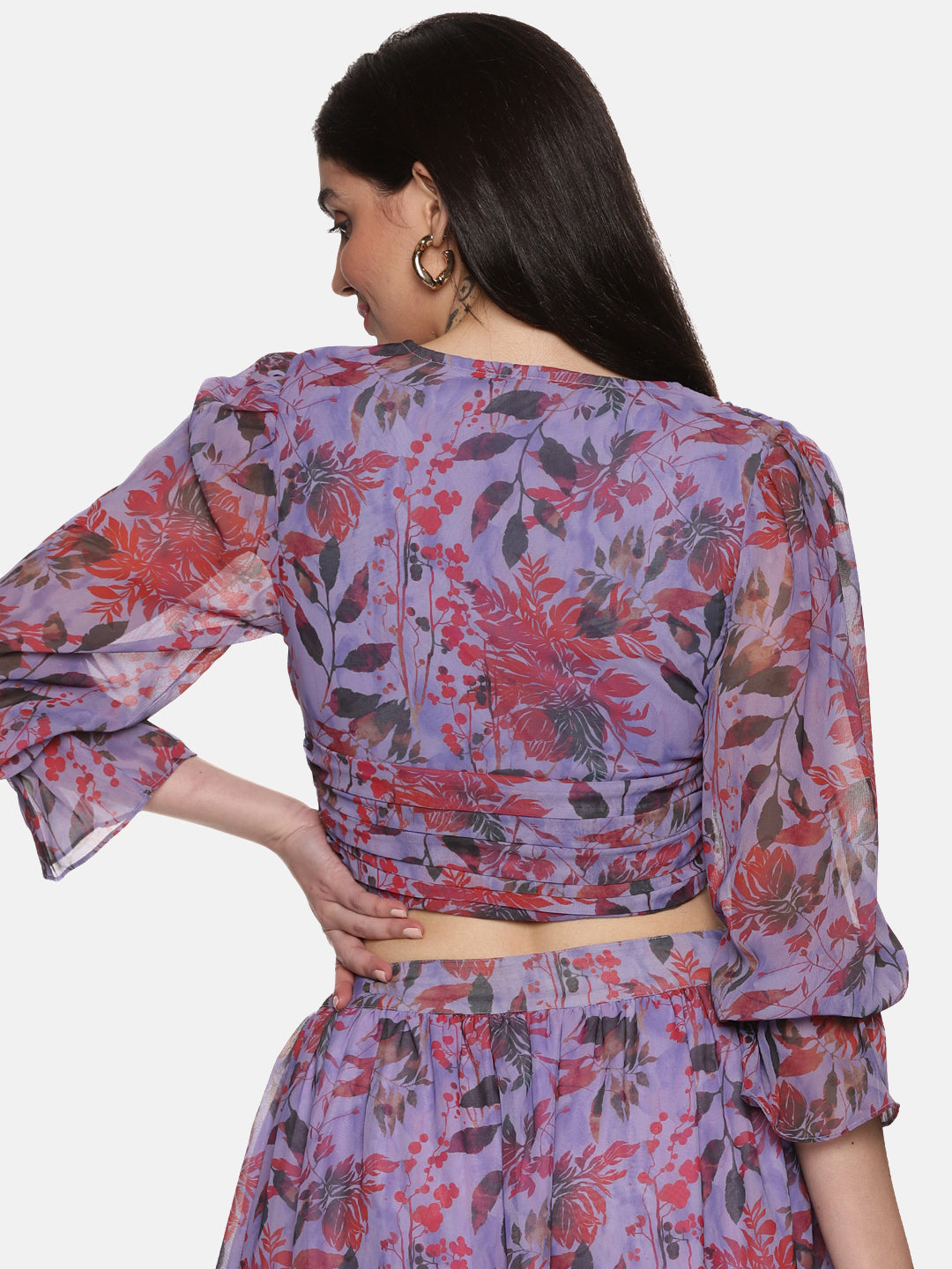 Buy V-Neck Crop Top For Women In Lavender