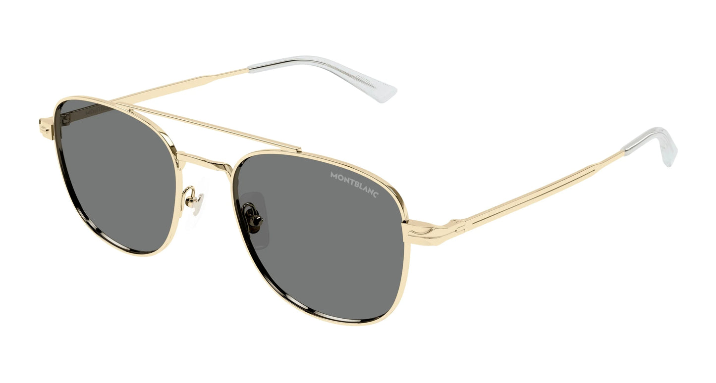 Mont Blanc Unisex Sunglasses Protective Metal Phantos Gold With Grey Standard Lenses