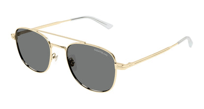 Mont Blanc Unisex Sunglasses Protective Metal Phantos Gold With Grey Standard Lenses