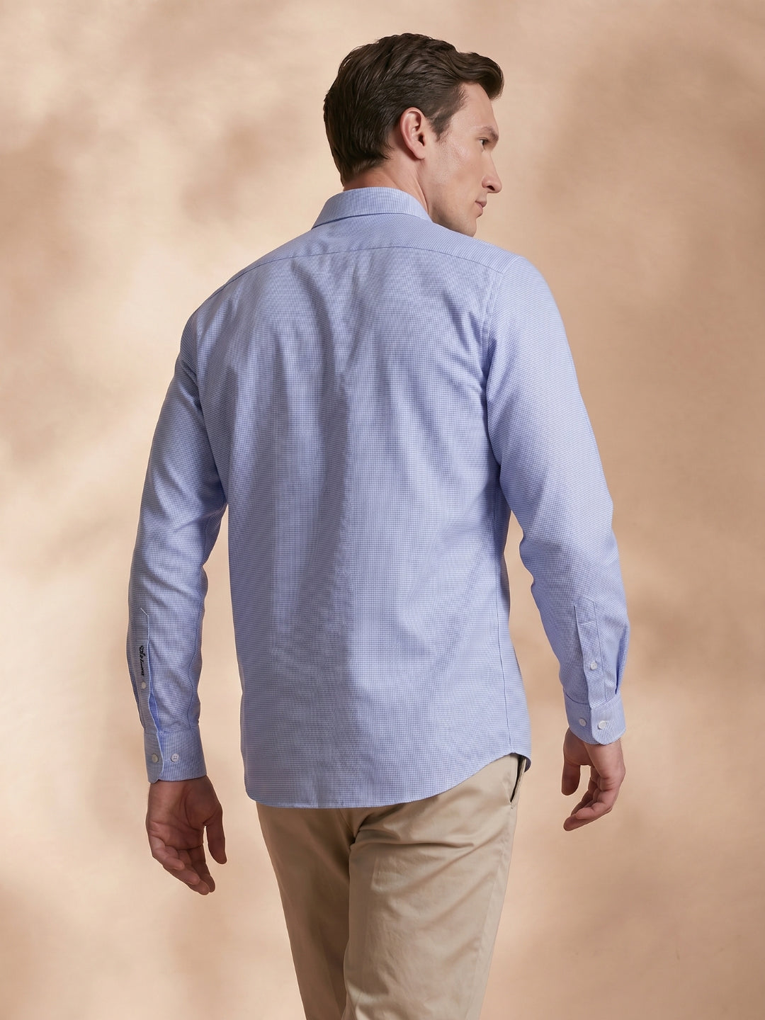 Regular Fit Cotton Blue Formal Shirt for Men (GRACE)
