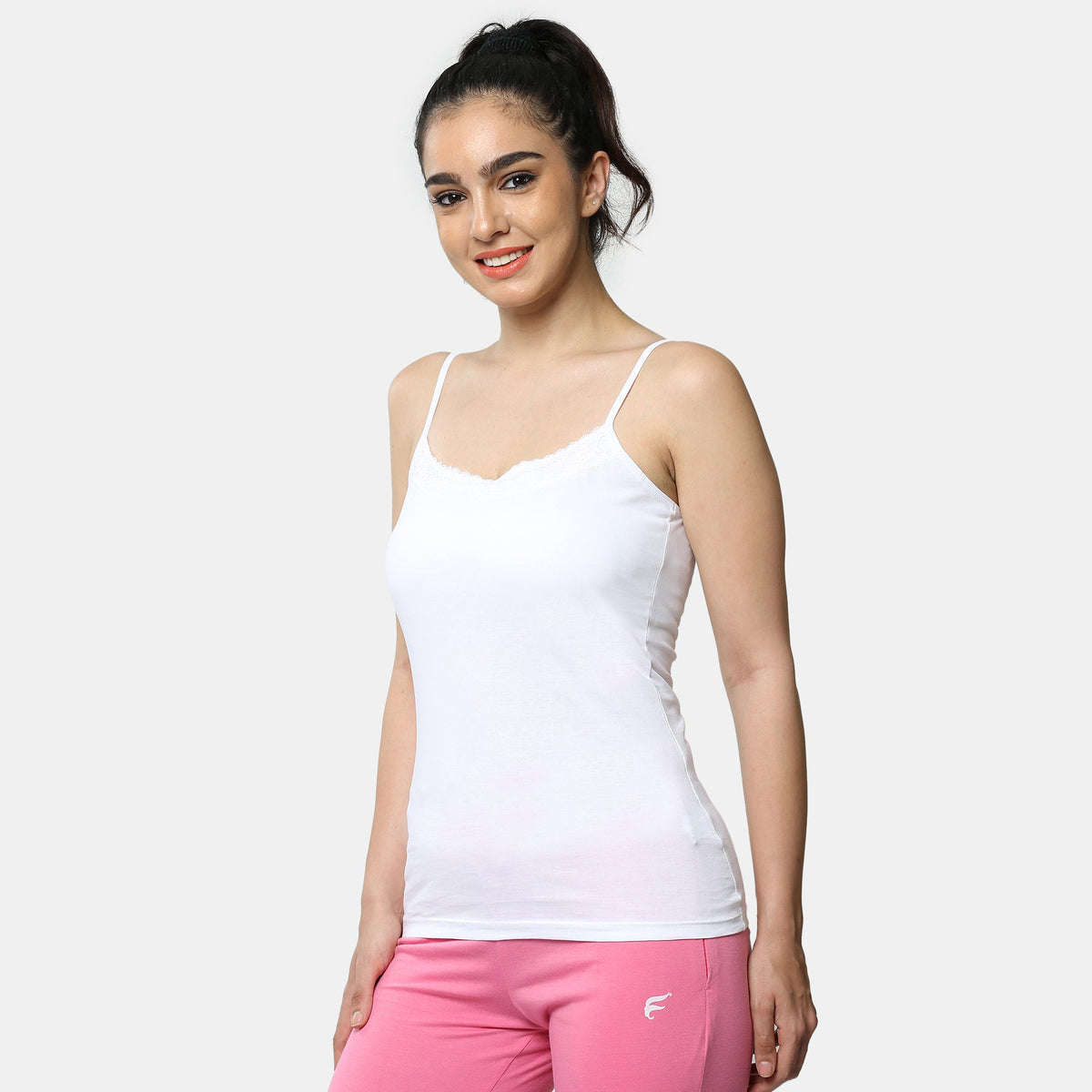 Envie Contour Fit Round Neck Short Length Lace Camisole
