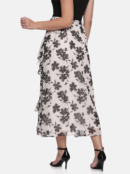 IS.U Floral Off White Skirt and Top Co-ord set