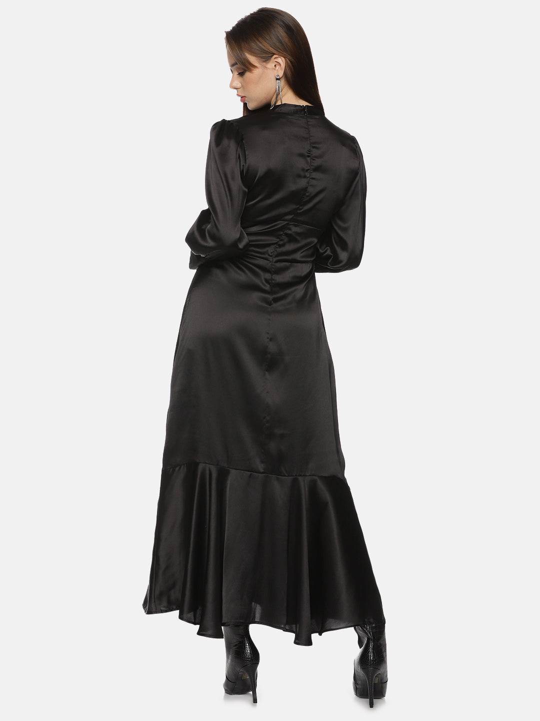 Buy full sleeve v neck maxi dress