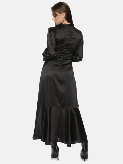 Buy full sleeve v neck maxi dress